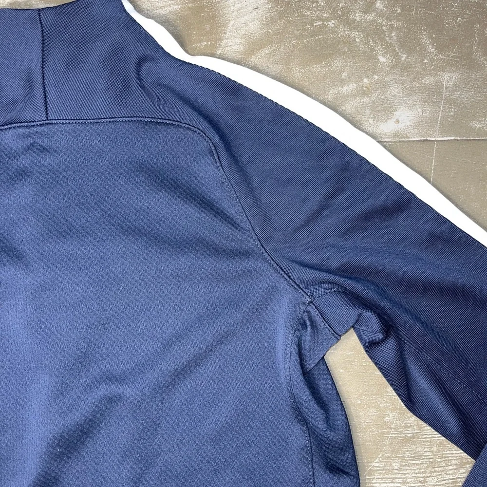 Nike Navy Blue Quarter Zip Pullover Swoosh Long Sleeve Boys Medium EUC